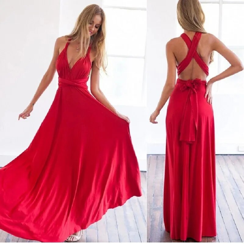 Wrap Dress Work - Sexy Women Multiway Wrap Convertible Boho