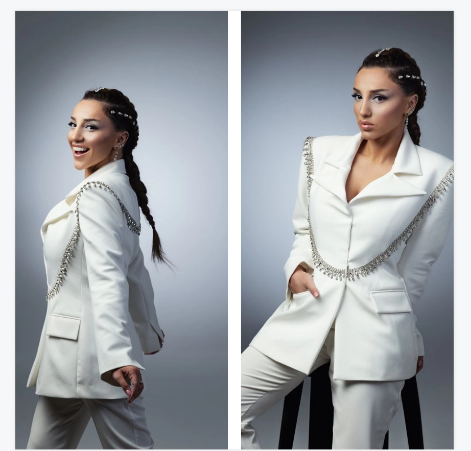Women'S Formal Wear Tuxedo - Elegant White Women Suits Set 2