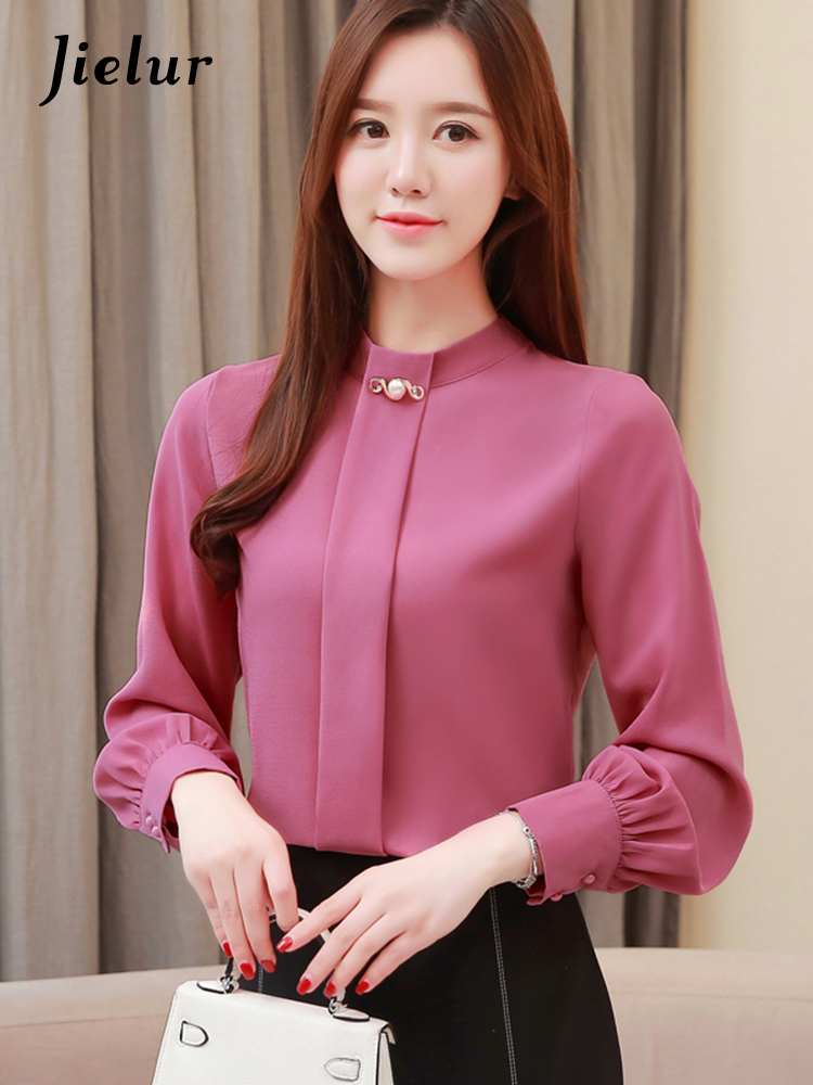 Formal Dress Female - Jielur Spring New Lantern Sleeve Buttons