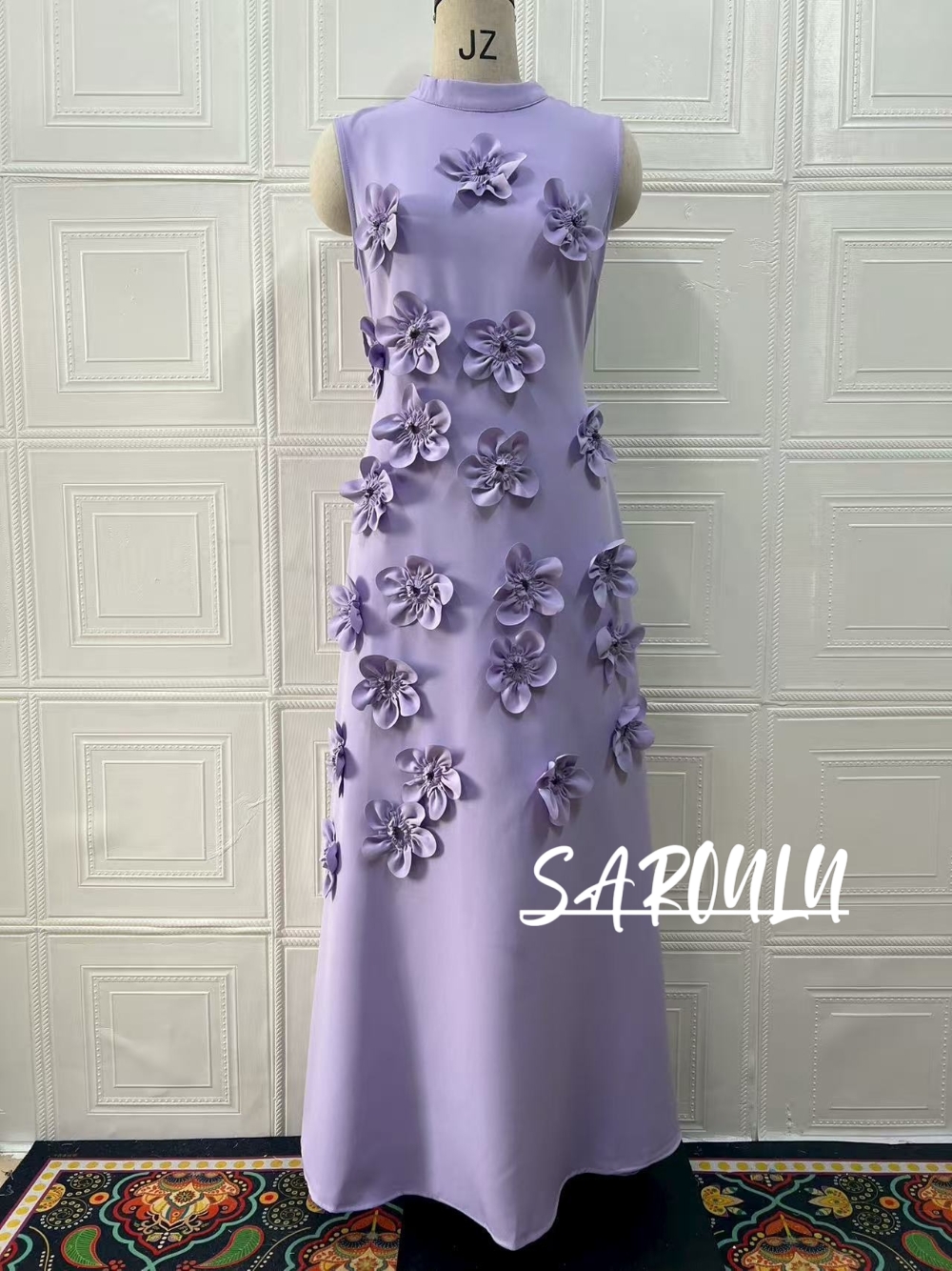 Vintage Women'S Formal Wear - Graceful 3D Floral Evening Dress Vintage