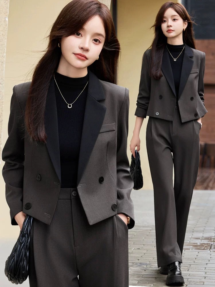Women Formal Wear Blazers - Gray short blazer for women, new