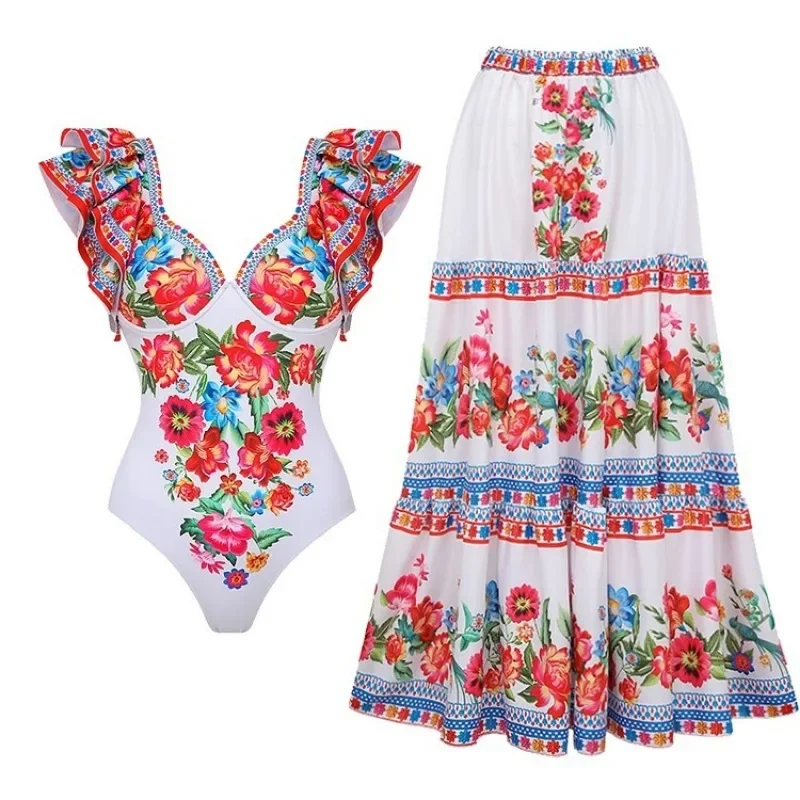 Printed One Piece Swimsuit for - Monochrome Suit Set ulasan dan harga