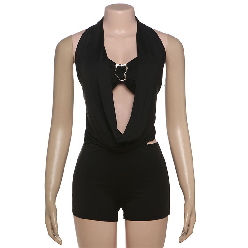 Black Women Jumpsuit Sexy Halt - Women'S Formal Wear Jumpsuit ulasan dan harga