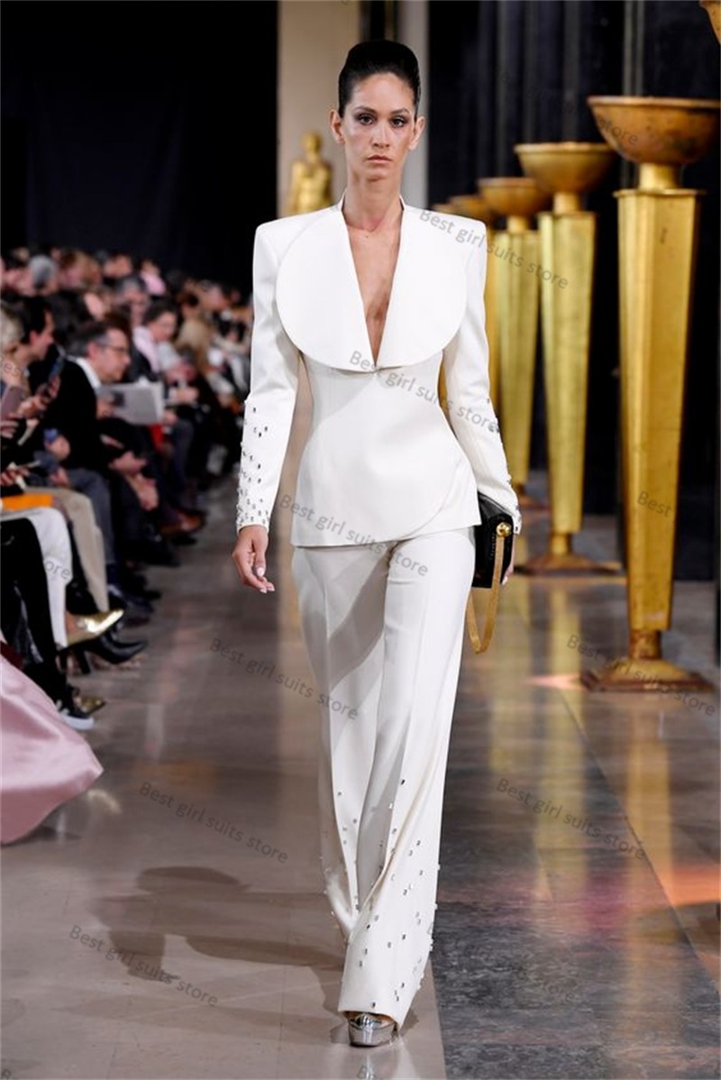 Elegant White Women Suit Set 2 - Women'S Formal Wear Tuxedo ulasan dan harga