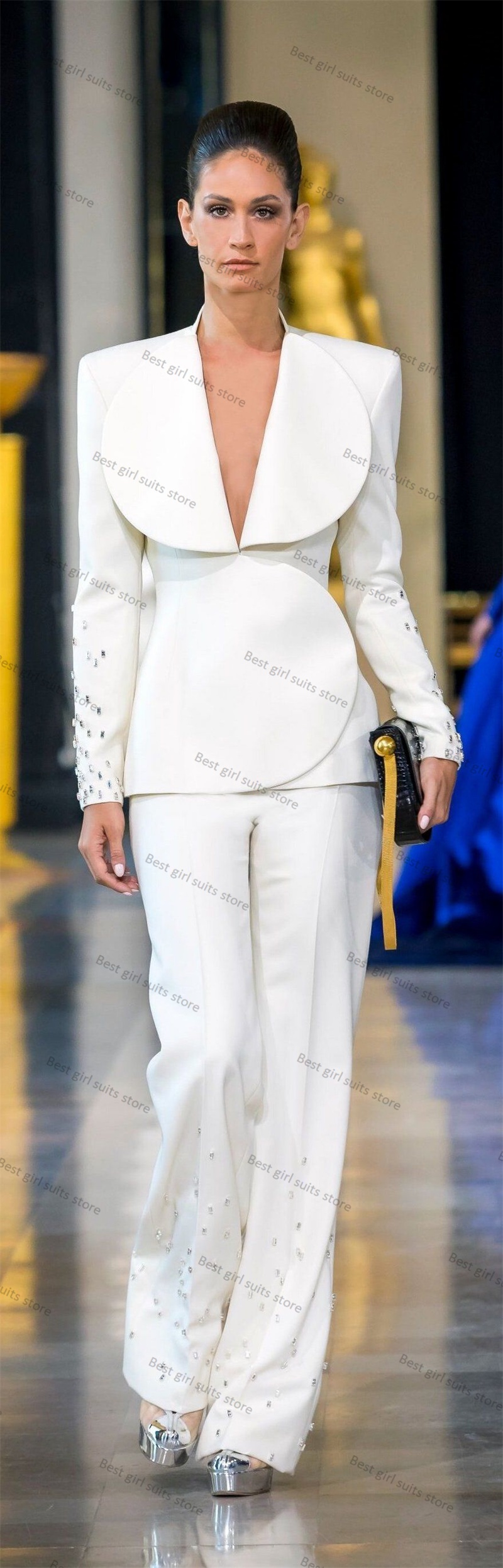 Elegant White Women Suit Set 2 - Women'S Formal Wear Tuxedo ulasan dan harga