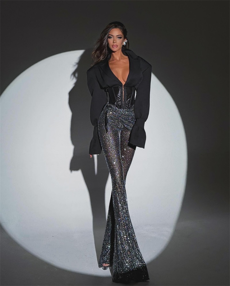 Luxury Crystals Women Suit Set - Women'S Formal Wear Tuxedo ulasan dan harga