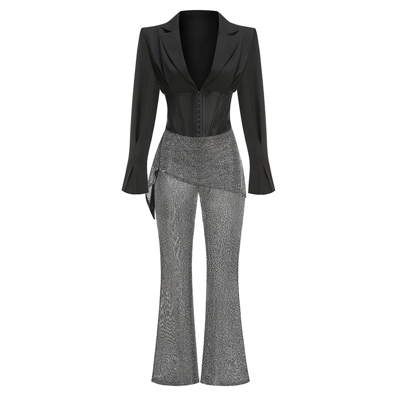 Luxury Crystals Women Suit Set - Women'S Formal Wear Tuxedo ulasan dan harga
