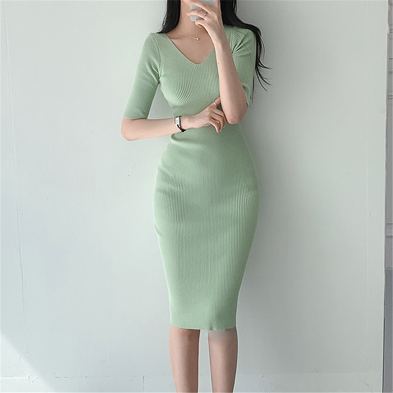 REALEFT Summer Women's Bodycon - Wrap Dress Work ulasan dan harga