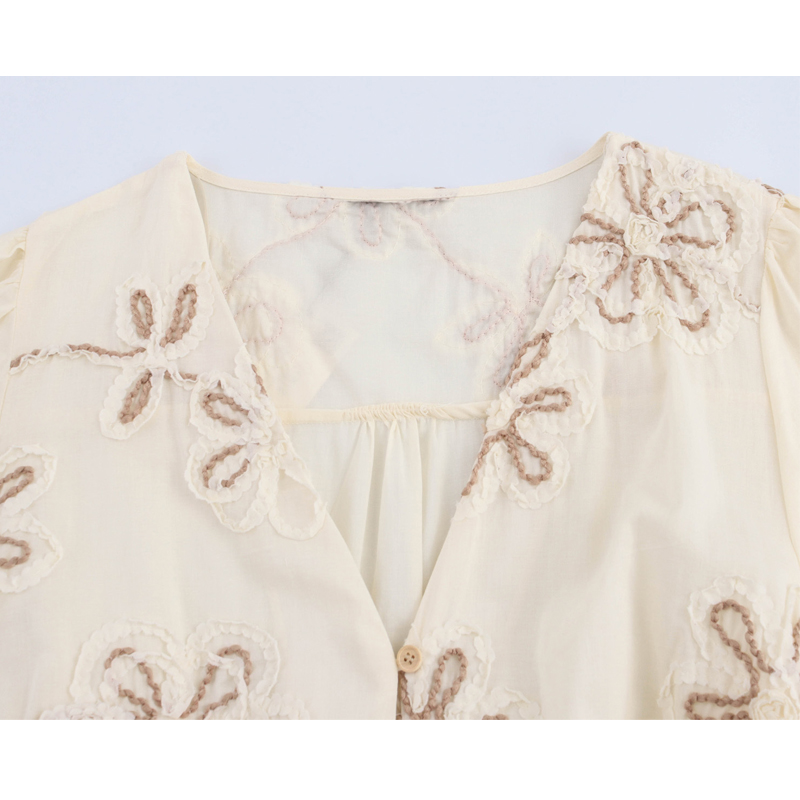 MUJER Flower Embroidered Mini  - Wrap Dress Work ulasan dan harga