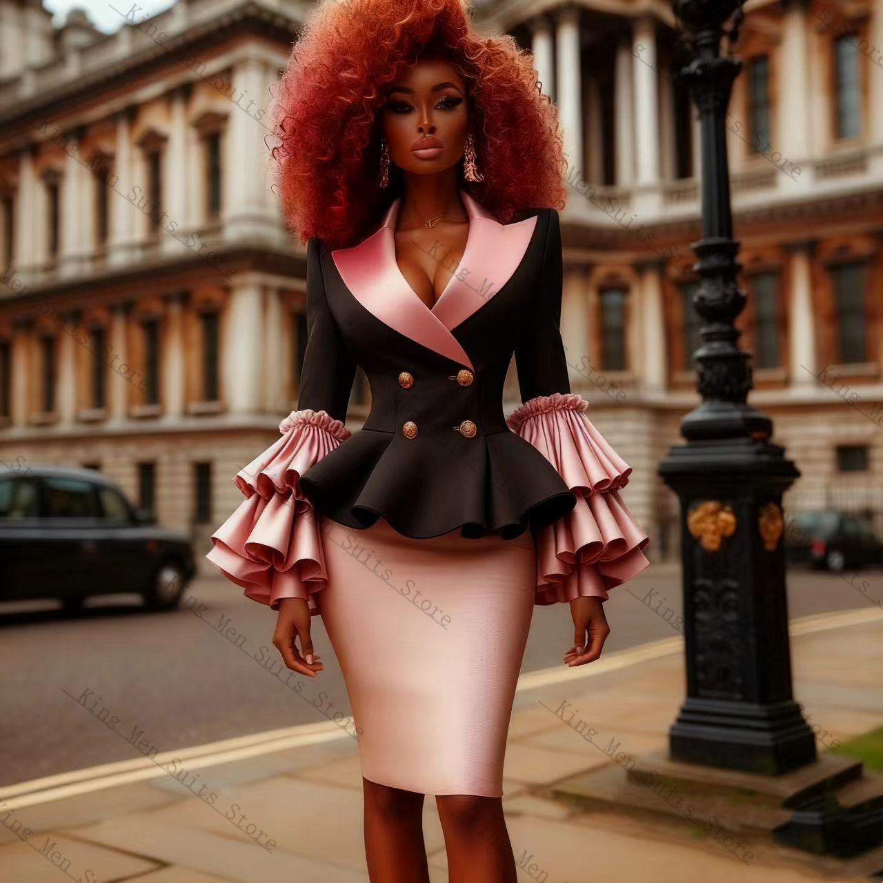 Black Pink Women Suit Set 2 Pc - Women Formal Wear Black ulasan dan harga