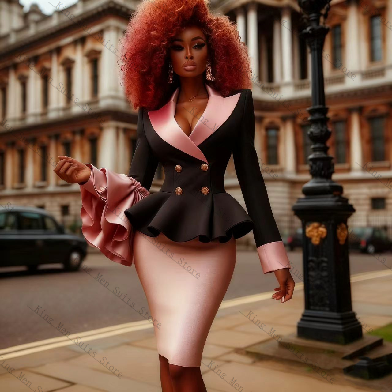 Black Pink Women Suit Set 2 Pc - Women Formal Wear Black ulasan dan harga