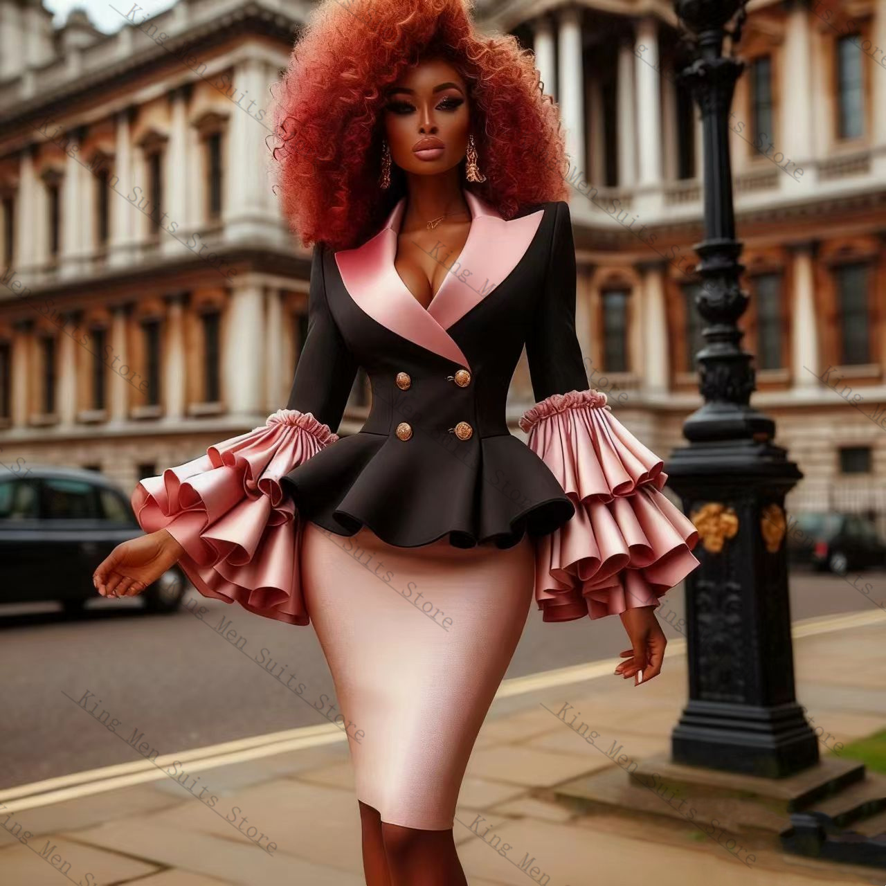 Black Pink Women Suit Set 2 Pc - Women Formal Wear Black ulasan dan harga