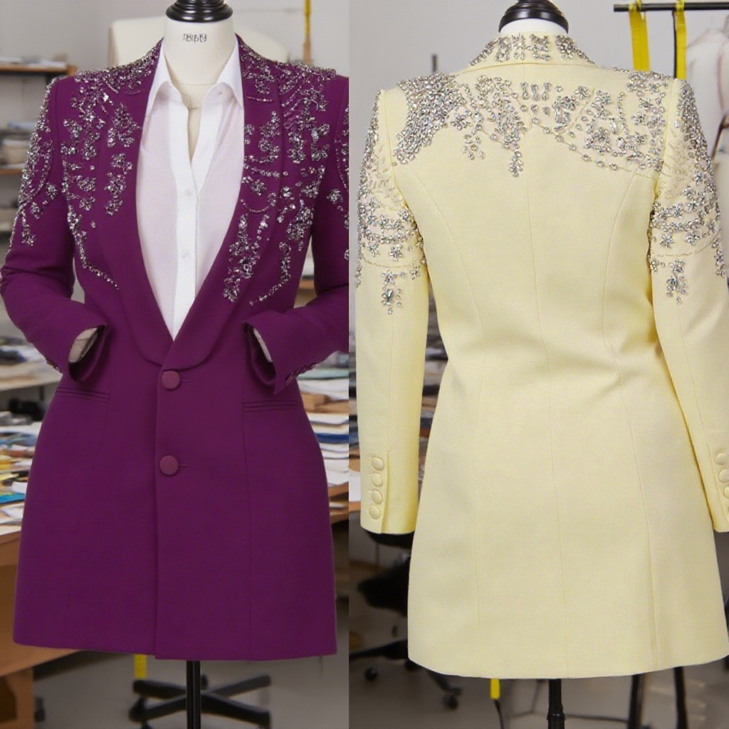 Crystal Women Blazer Dress Tea - Vintage Women'S Formal Wear ulasan dan harga