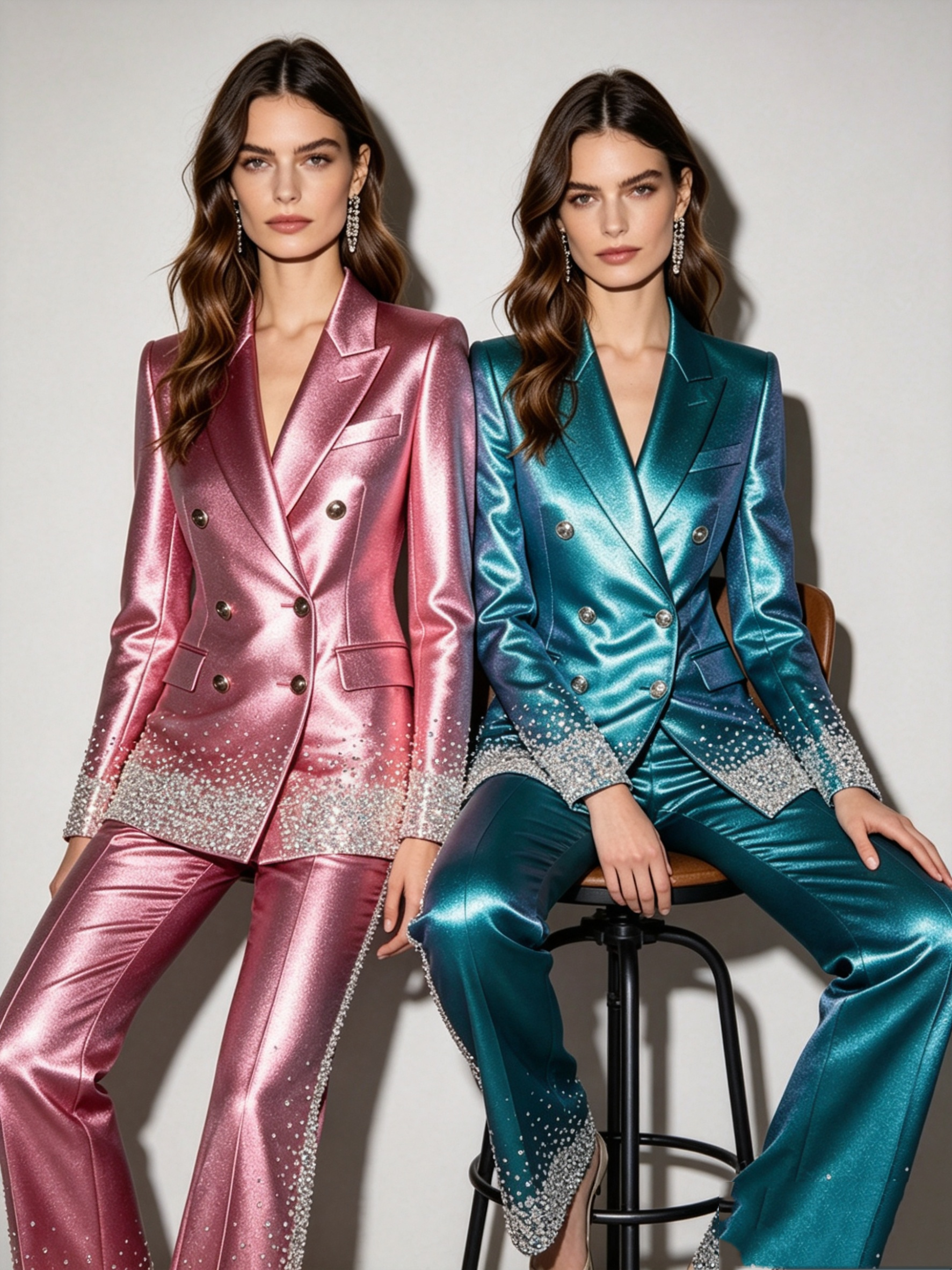 Luxury Satin Crystals Women Su - Women'S Formal Wear Tuxedo ulasan dan harga