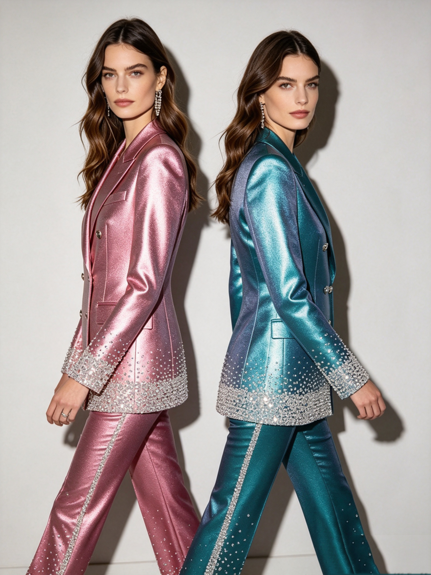 Luxury Satin Crystals Women Su - Women'S Formal Wear Tuxedo ulasan dan harga