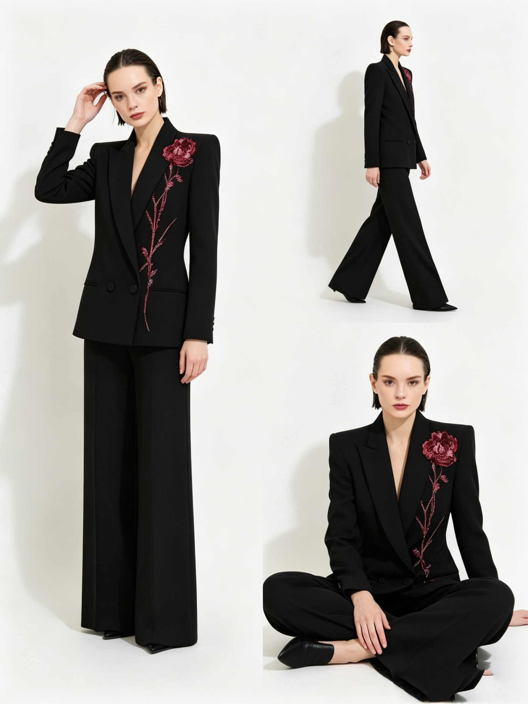 Black Women Suits Set 2 Piece  - Women Formal Wear Black ulasan dan harga