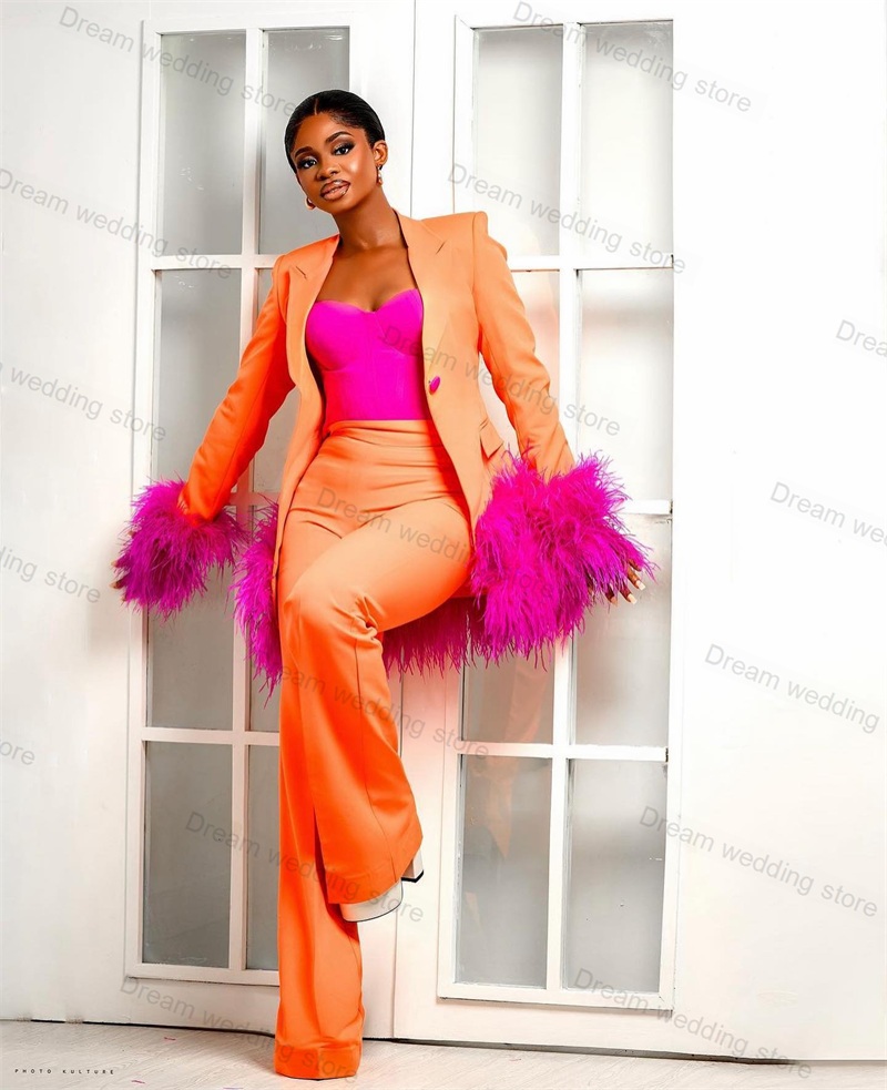 Ostrich Feather Orange Women S - Women'S Formal Wear Tuxedo ulasan dan harga