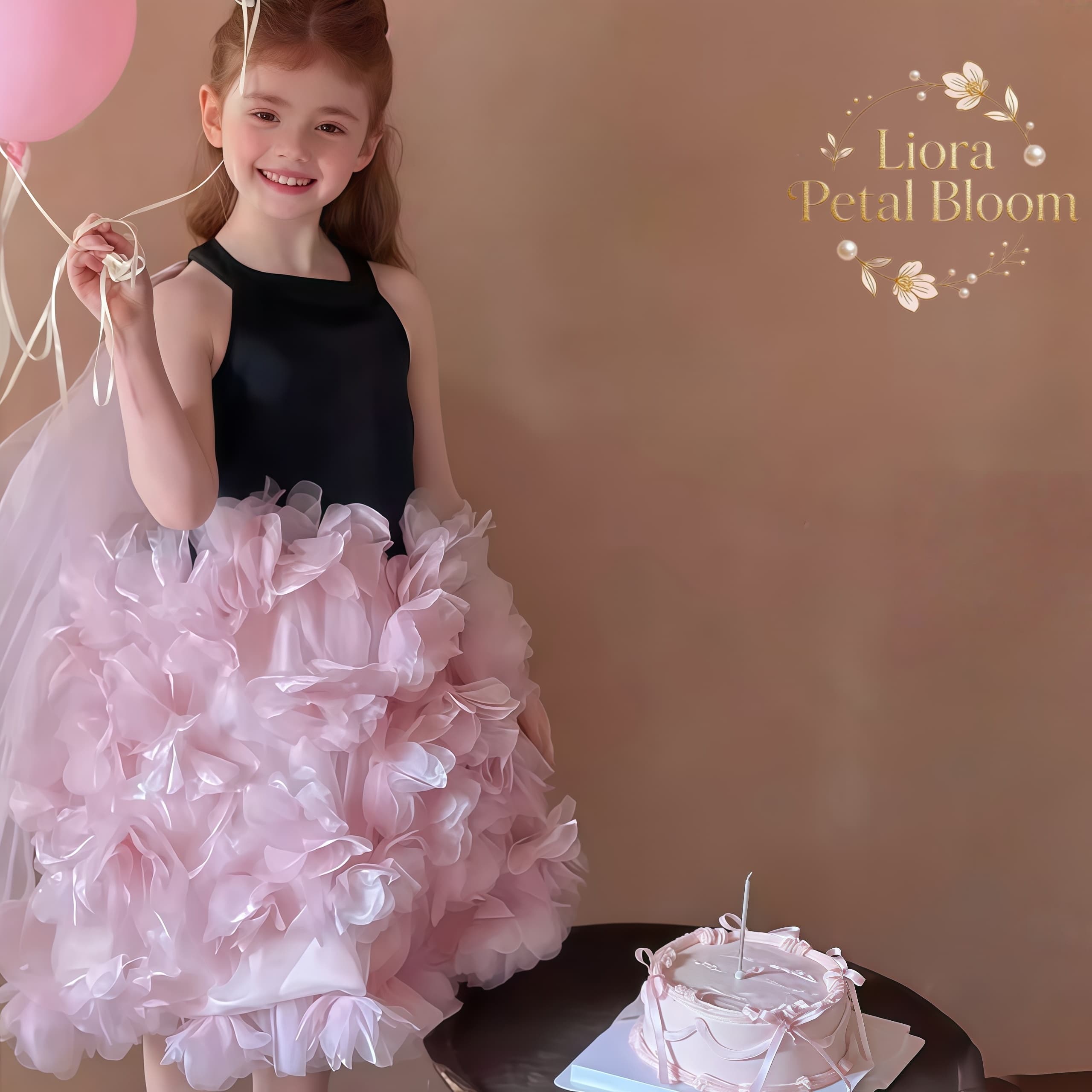 Girls' Black Floral Tulle Dres - Women Formal Wear Black ulasan dan harga