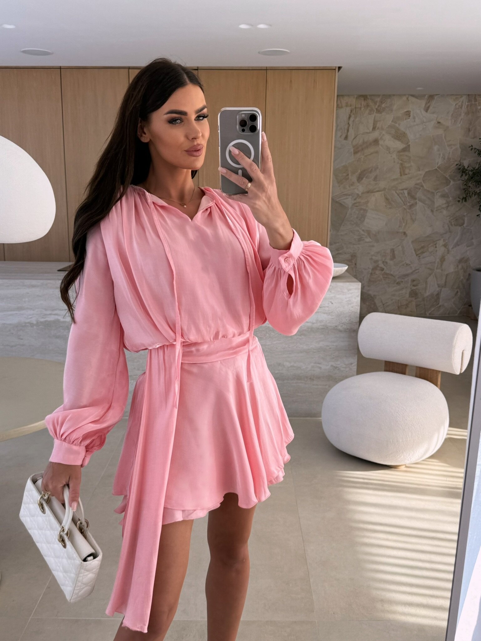 2025 Women's Solid Color V-nec - Wrap Dress Work ulasan dan harga