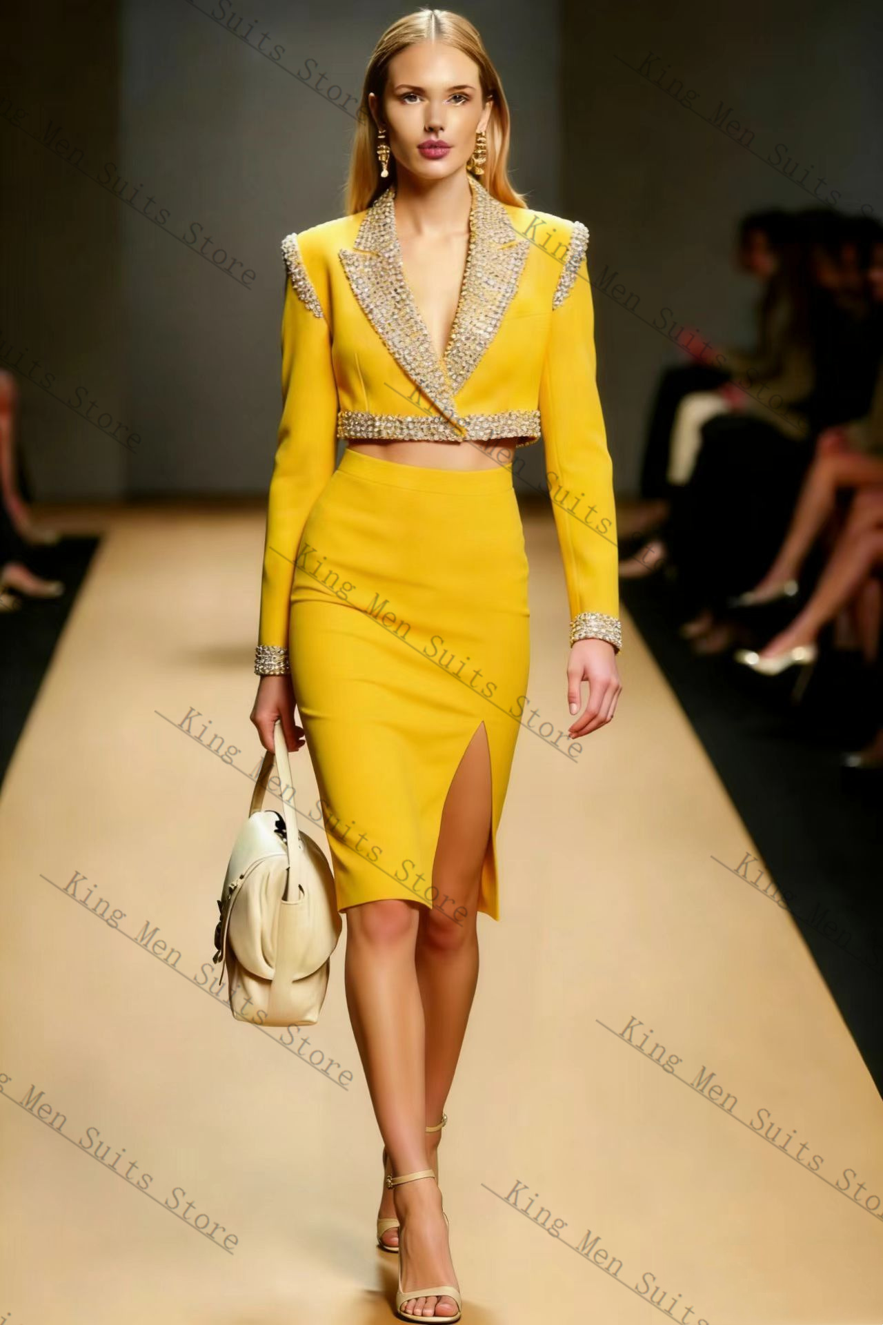 Yellow Crystals Women Suit Ski - Women'S Formal Wear Tuxedo ulasan dan harga