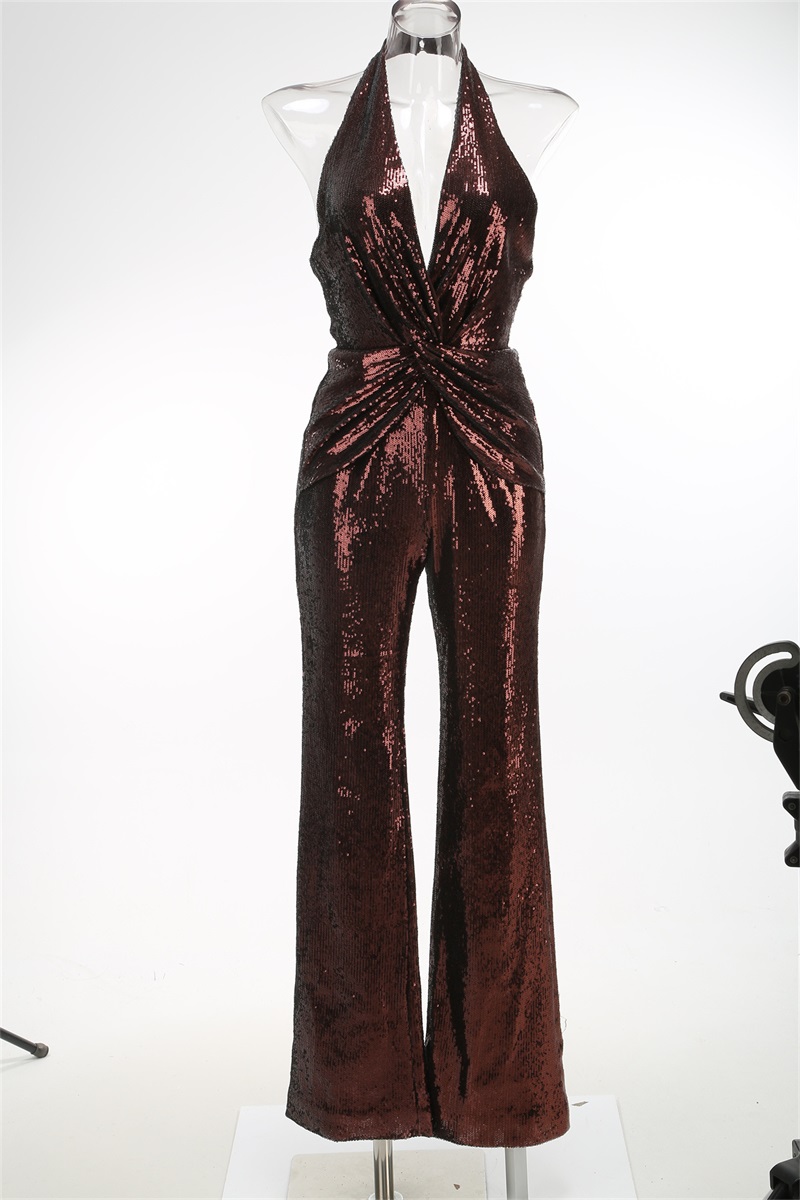 Glitter Sequins Women Jumpsuit - Women'S Formal Wear Jumpsuit ulasan dan harga