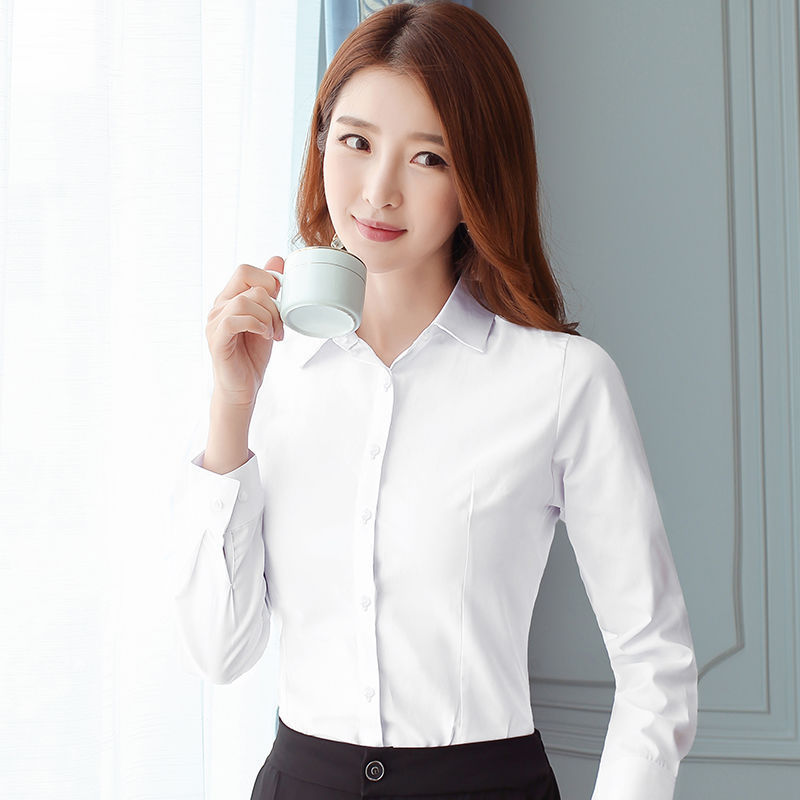 Korean Slim Black White Blouse - Women Formal Wear Black ulasan dan harga