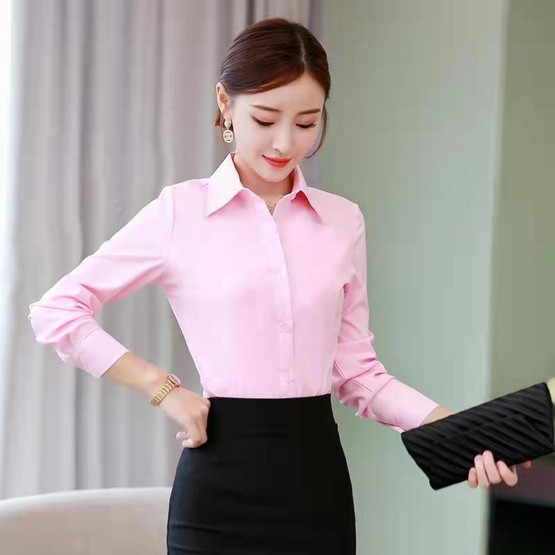 Korean Slim Black White Blouse - Women Formal Wear Black ulasan dan harga