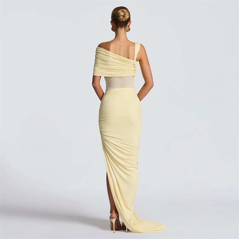 Yellow Women Prom Dress 2 Pcs  - Women'S Formal Wear Jumpsuit ulasan dan harga