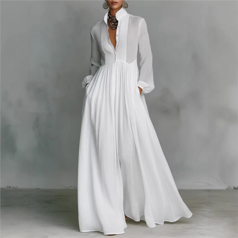 Elegant Pleated Long Dress 202 - Wrap Dress Work ulasan dan harga
