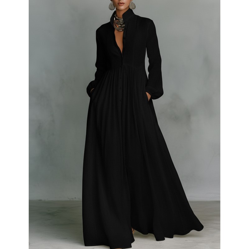 Elegant Pleated Long Dress 202 - Wrap Dress Work ulasan dan harga