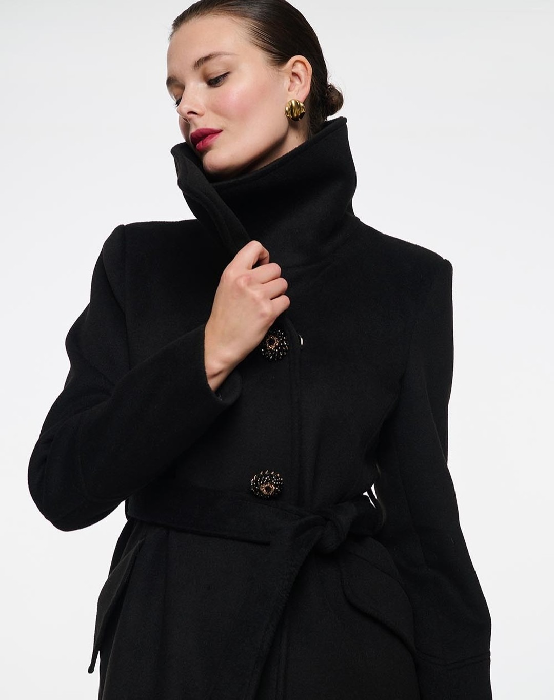Vintage Black Stand Collar Wom - Vintage Women'S Formal Wear ulasan dan harga