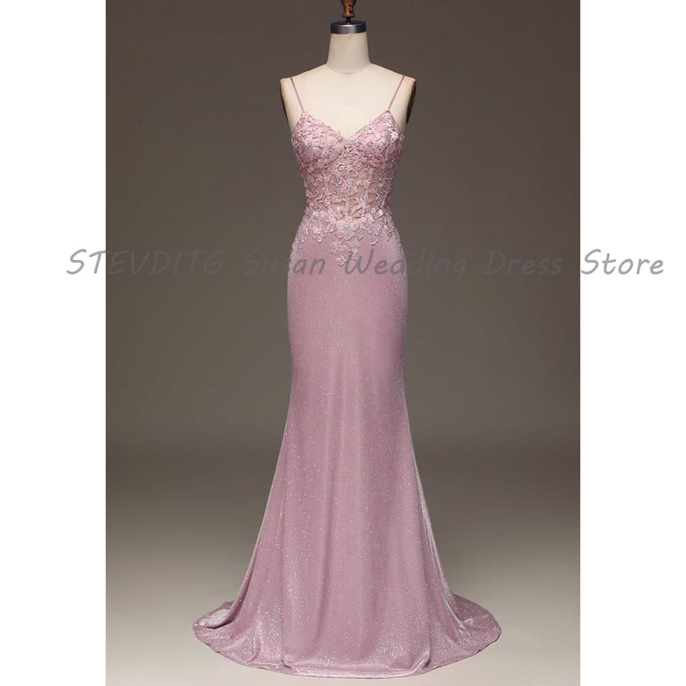 Pink Evening Dresses Women Spa - Formal Dress Female ulasan dan harga